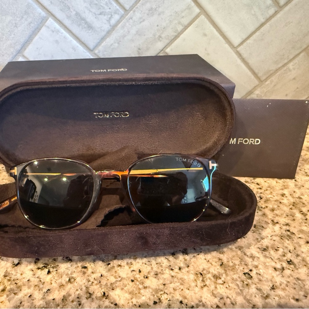 Tom Ford Black Sunglasses with Tortoiseshell Accents